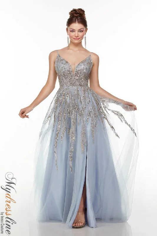 Formal dresses with tiered lace skirts and off - the - shoulder necklines for a feminine and elegant formal appearanceAlyce 61070 Formal dresses with tiered lace skirts and off - the - shoulder necklines for a feminine and elegant formal appearanceAlyce 61070