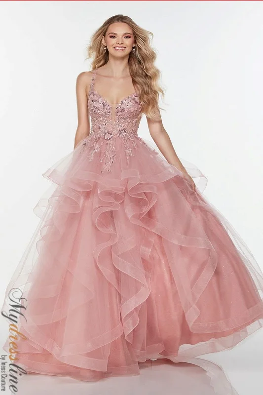 Prom dresses with keyhole backs and rhinestone - studded straps for a flirty lookAlyce 61085 Prom dresses with keyhole backs and rhinestone - studded straps for a flirty lookAlyce 61085
