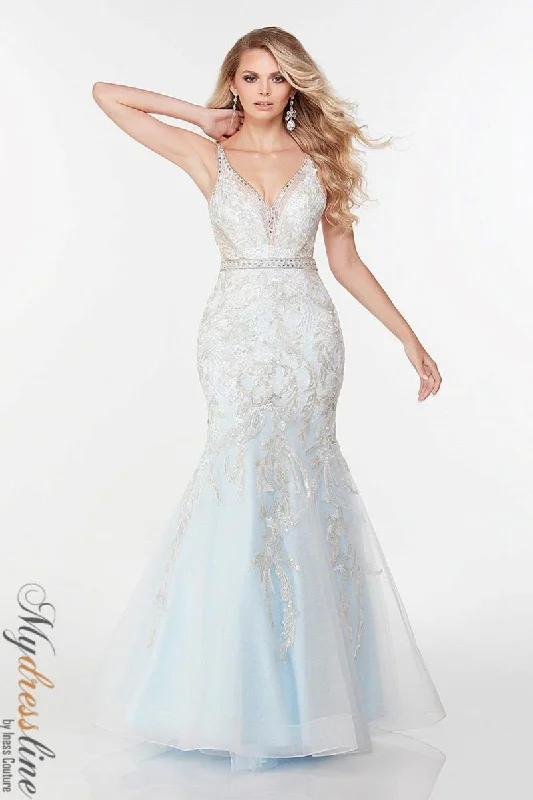 Prom dresses with geometric - cutout sleeves and flowing chiffon fabrics for a modern and airy lookAlyce 61100