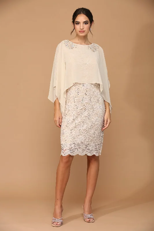 Bodycon dress in a pastel color paletteChampagne XL Short Mother of the Bride Cape Dress Sale Bodycon dress in a pastel color paletteChampagne XL Short Mother of the Bride Cape Dress Sale