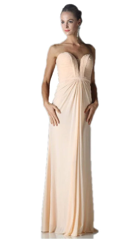 Formal dresses with cold - shoulder ruffled sleeves and floral prints for a romantic and trendy formal styleCinderella Divine - Pleated Plunging Sweetheart Sheath Dress Formal dresses with cold - shoulder ruffled sleeves and floral prints for a romantic and trendy formal styleCinderella Divine - Pleated Plunging Sweetheart Sheath Dress