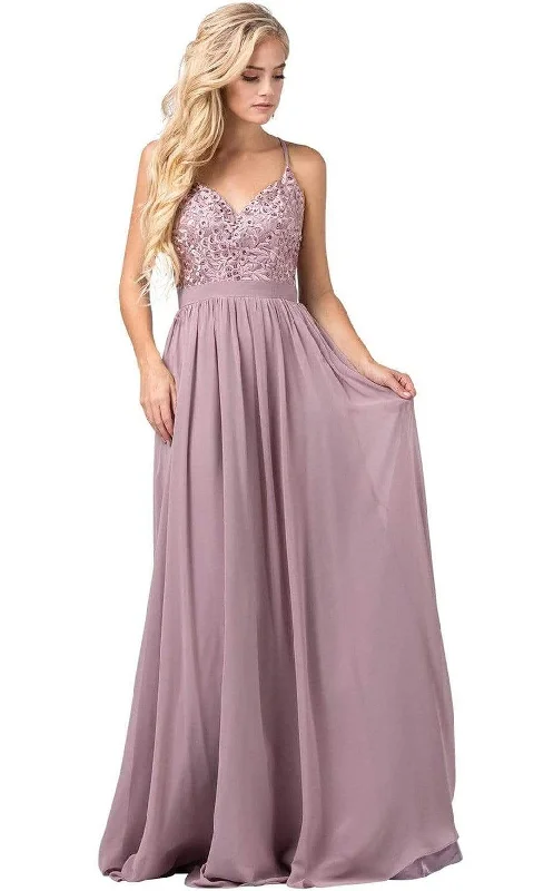 Formal dresses with empire waists and organza overlays for a feminine lookDancing Queen - Spaghetti Strap Embroidered A-line Dress 2571 Formal dresses with empire waists and organza overlays for a feminine lookDancing Queen - Spaghetti Strap Embroidered A-line Dress 2571