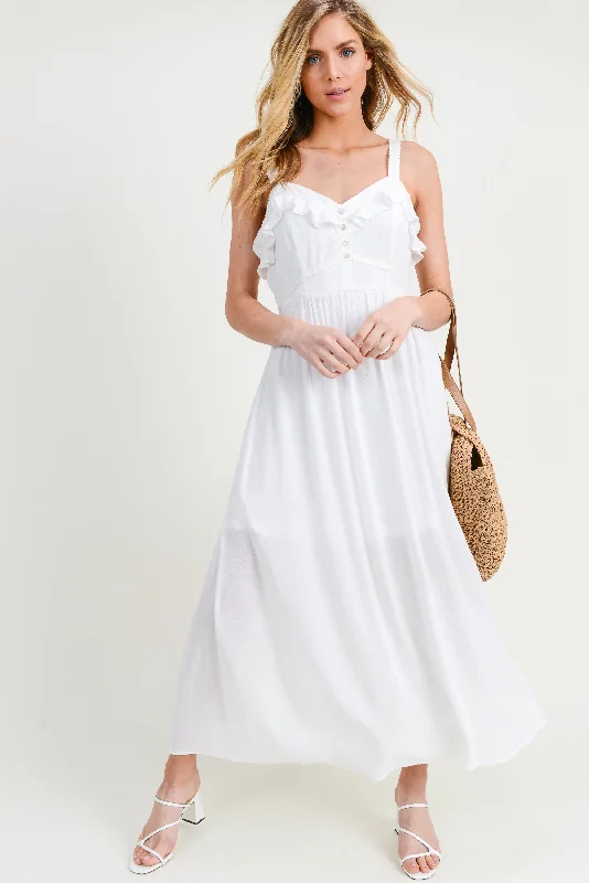 Bodycon dress with a floral print for a feminine touchRuffle Crochet Lace Maxi Dress Bodycon dress with a floral print for a feminine touchRuffle Crochet Lace Maxi Dress