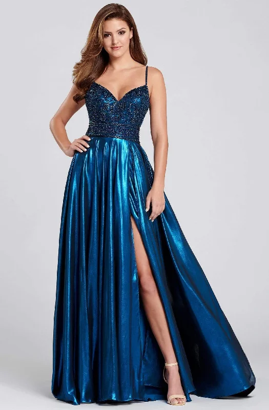 Formal dresses with halter necks and lace - up backs for a stylish promMon Cheri - EW120107 Beaded Plunging V-neck A-line Gown Formal dresses with halter necks and lace - up backs for a stylish promMon Cheri - EW120107 Beaded Plunging V-neck A-line Gown