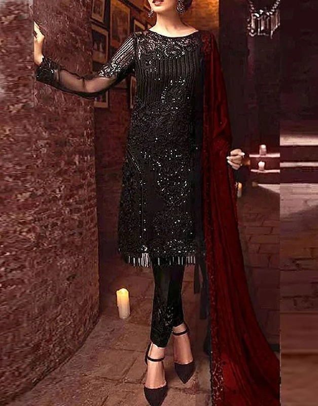 Party dresses with a V - neck design to enhance the necklineElegant Sequins Embroidered Black Chiffon Party Dress (DZ16868) Party dresses with a V - neck design to enhance the necklineElegant Sequins Embroidered Black Chiffon Party Dress (DZ16868)
