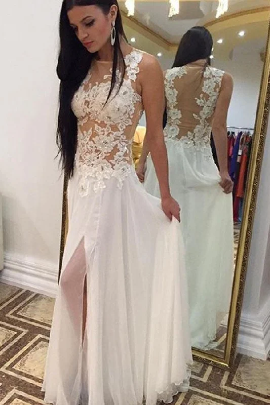 Beach party dresses made of lightweight and breathable fabricFloor-Length Chiffon Sleeveless Beaded Appliques White Prom Dress PG400 Beach party dresses made of lightweight and breathable fabricFloor-Length Chiffon Sleeveless Beaded Appliques White Prom Dress PG400