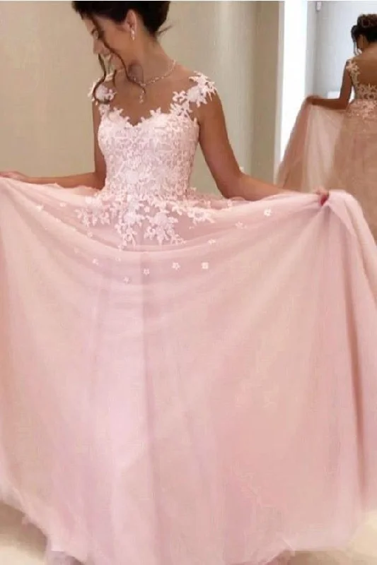 Tulle party dresses with a fairy - tale charm for formal occasionsGorgeous A-line Pink Chiffon Long Prom Dress Evening Dress PG398 Tulle party dresses with a fairy - tale charm for formal occasionsGorgeous A-line Pink Chiffon Long Prom Dress Evening Dress PG398