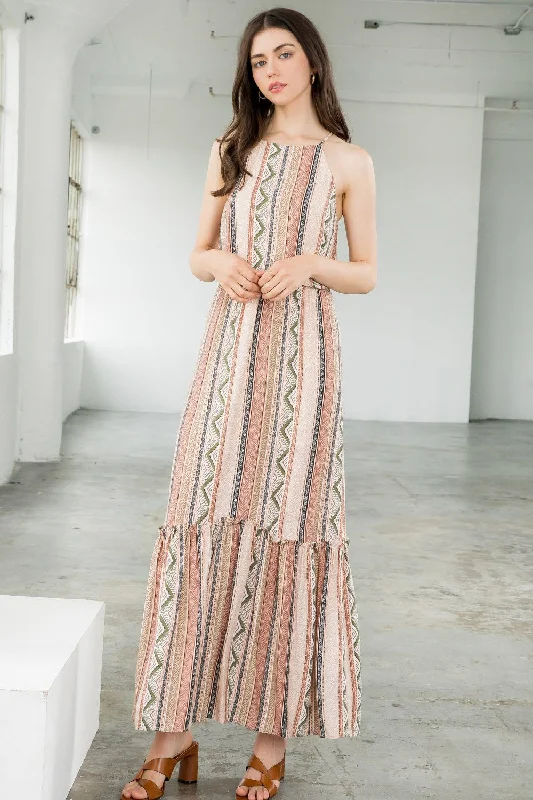 Bodycon dress for a prom night​Halter Print Maxi Dress