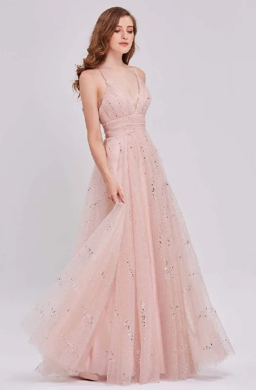 Prom dresses with one - shoulder ruffled straps and geometric patterns for a contemporary and eye - catching formal eventJ'Adore Dresses - Ruched V-Neck A-Line Gown J16052 Prom dresses with one - shoulder ruffled straps and geometric patterns for a contemporary and eye - catching formal eventJ'Adore Dresses - Ruched V-Neck A-Line Gown J16052