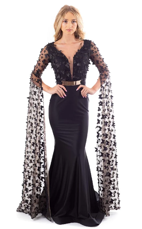 Formal dresses with cold - shoulder ruffled sleeves and floral prints for a romantic and trendy formal styleJessica Angel 553 Dress Formal dresses with cold - shoulder ruffled sleeves and floral prints for a romantic and trendy formal styleJessica Angel 553 Dress