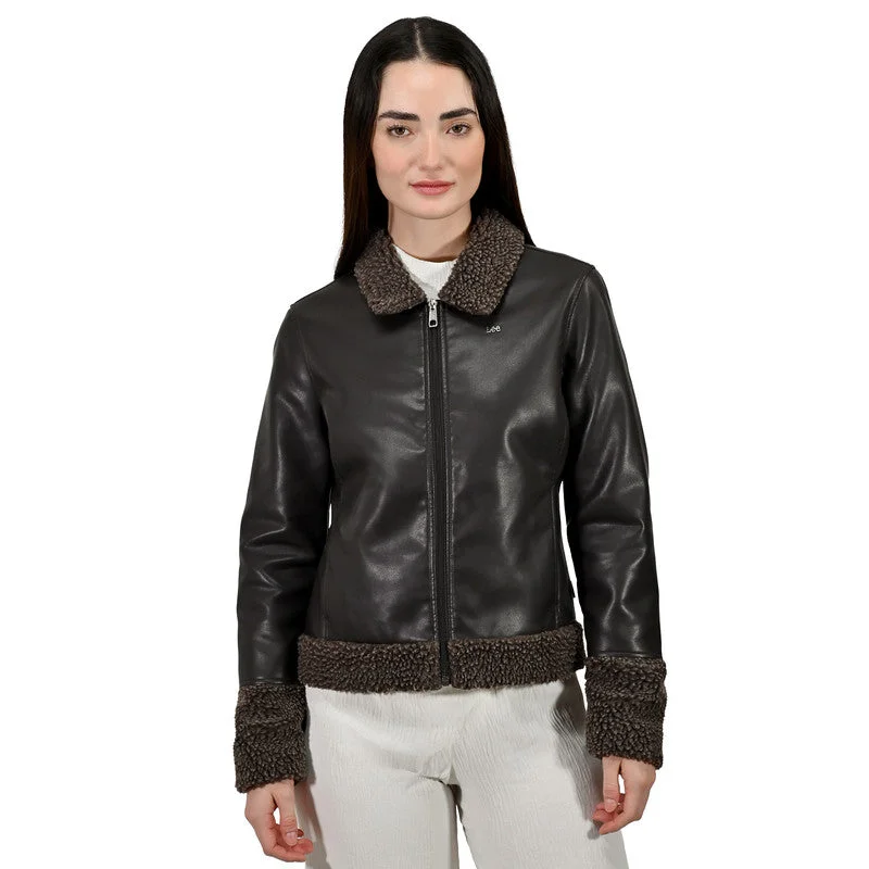 Shearling - lined women's leather coats for ultimate warmth and luxuryLEE Women's Fashion Jacket With Fur Shearling - lined women's leather coats for ultimate warmth and luxuryLEE Women's Fashion Jacket With Fur