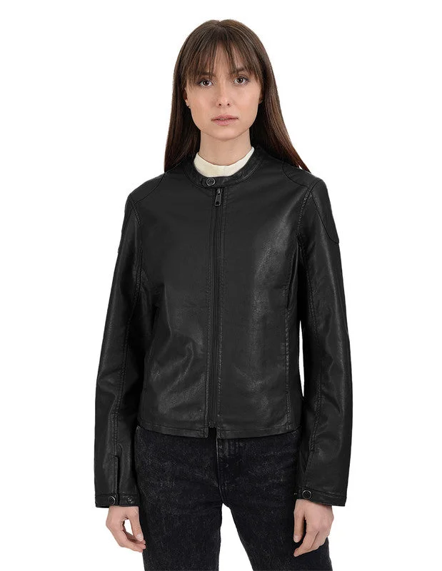 Women's waterproof parka coats with multiple pockets for practicalityLEE Women's Leatherette Jacket Women's waterproof parka coats with multiple pockets for practicalityLEE Women's Leatherette Jacket