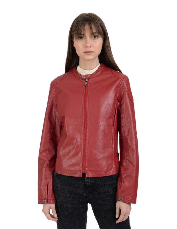 Women's knee - length wool blend coats with a fur collar for added warmthLEE Women's Leatherette Jacket Women's knee - length wool blend coats with a fur collar for added warmthLEE Women's Leatherette Jacket
