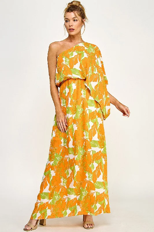 Maternity bodycon dress for expecting mothers​Long Floral One Shoulder Dress