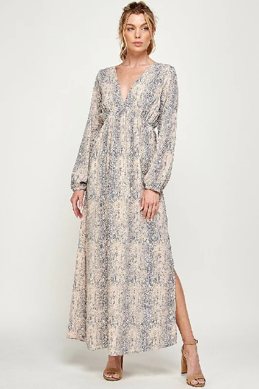 Backless bodycon dress for a bold statement​Long Sleeve Animal Print Maxi Dress