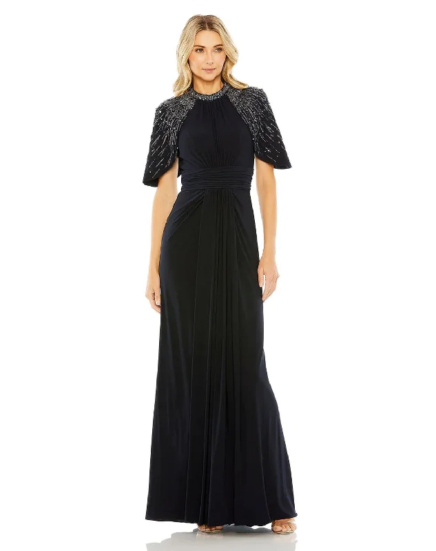 Bodycon dress with a transparent panelMac Duggal 42100 Long Formal Fitted Cape Sleeve Dress Bodycon dress with a transparent panelMac Duggal 42100 Long Formal Fitted Cape Sleeve Dress