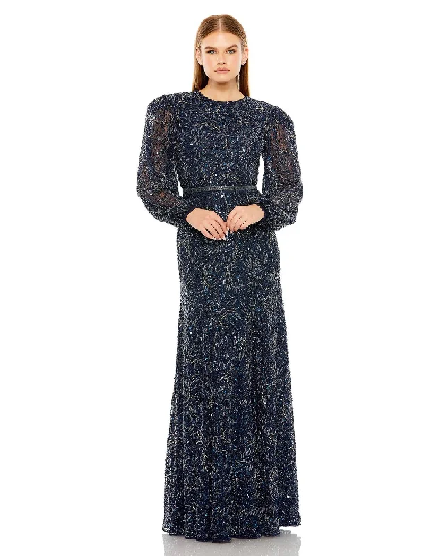 Bodycon dress with a floral print for a feminine touchMac Duggal 93902 Sheer Long Sleeve Beaded Dress Bodycon dress with a floral print for a feminine touchMac Duggal 93902 Sheer Long Sleeve Beaded Dress