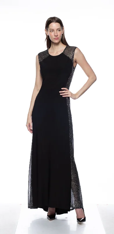 Bodycon dress with a zipper detail​Marina  Long Side Panel ITY Combo Dress