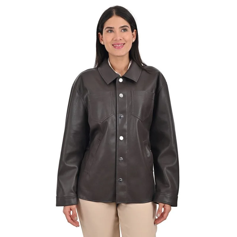 Women's pea coats with brass buttons for a nautical - inspired styleNine West Women's Shirt Jacket Women's pea coats with brass buttons for a nautical - inspired styleNine West Women's Shirt Jacket