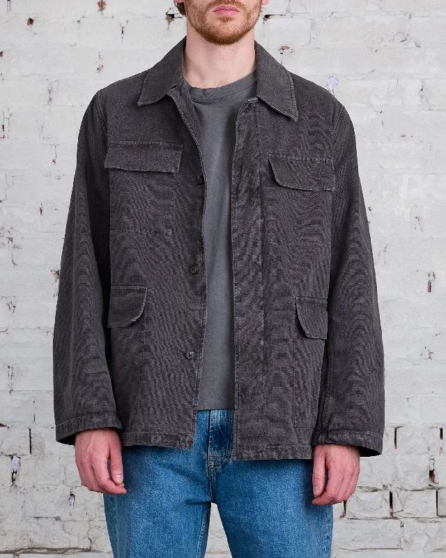 Quilted down women's coats with removable hoods for outdoor activitiesOur Legacy Uniform Jacket Ash Black Reborn Canvas Quilted down women's coats with removable hoods for outdoor activitiesOur Legacy Uniform Jacket Ash Black Reborn Canvas