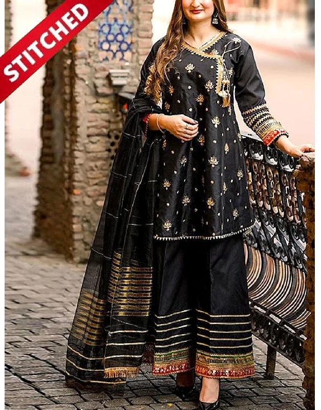 Party dresses with a polka - dot pattern for a classic and playful styleReady-to-Wear Angrakha Style Embroidered Raw Silk Party Wear Dress 2024 (DZ16862) Party dresses with a polka - dot pattern for a classic and playful styleReady-to-Wear Angrakha Style Embroidered Raw Silk Party Wear Dress 2024 (DZ16862)