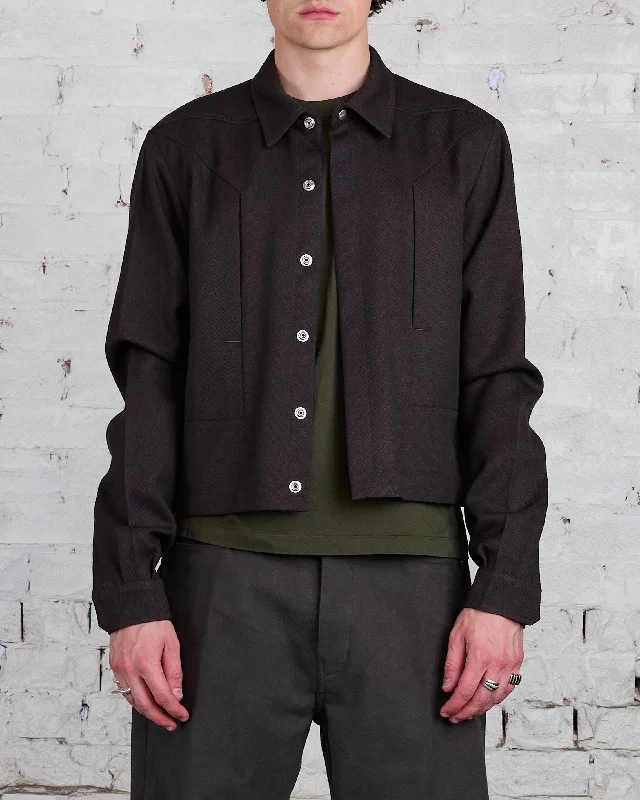 Women's pea coats with brass buttons for a nautical - inspired styleRick Owens Alice Strobe Shirt Wool Drill Dark Dust Women's pea coats with brass buttons for a nautical - inspired styleRick Owens Alice Strobe Shirt Wool Drill Dark Dust
