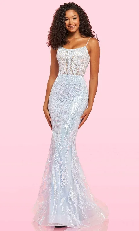 Formal dresses with one - shoulder ruffled straps and sequined bodices for a trendy and eye - catching lookSherri Hill - 54275 Strappy Sequin Mermaid Dress Formal dresses with one - shoulder ruffled straps and sequined bodices for a trendy and eye - catching lookSherri Hill - 54275 Strappy Sequin Mermaid Dress