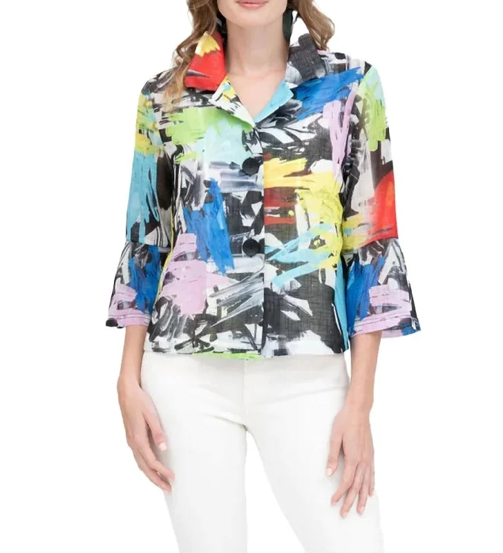 Belted women's cashmere coats in soft pastels for a luxurious feelStreet Art Jacket In Multi Belted women's cashmere coats in soft pastels for a luxurious feelStreet Art Jacket In Multi