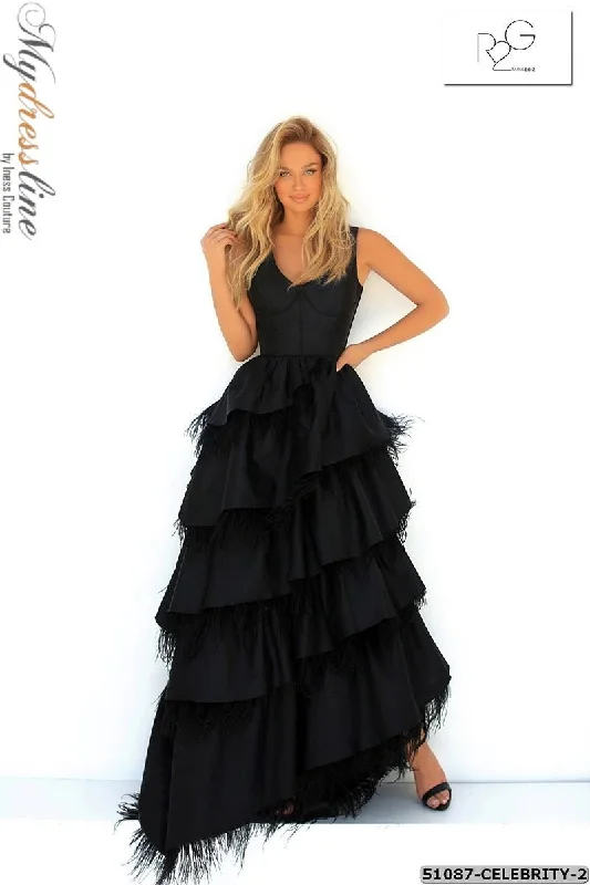 A - line formal dresses with beaded lace appliques for formal eventsTarik Ediz 51087 A - line formal dresses with beaded lace appliques for formal eventsTarik Ediz 51087