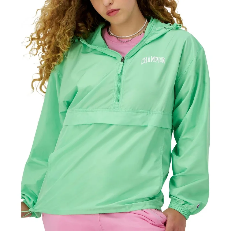 Women's pea coats with brass buttons for a nautical - inspired styleWomens Logo 3/4 Zip Windbreaker Jacket Women's pea coats with brass buttons for a nautical - inspired styleWomens Logo 3/4 Zip Windbreaker Jacket