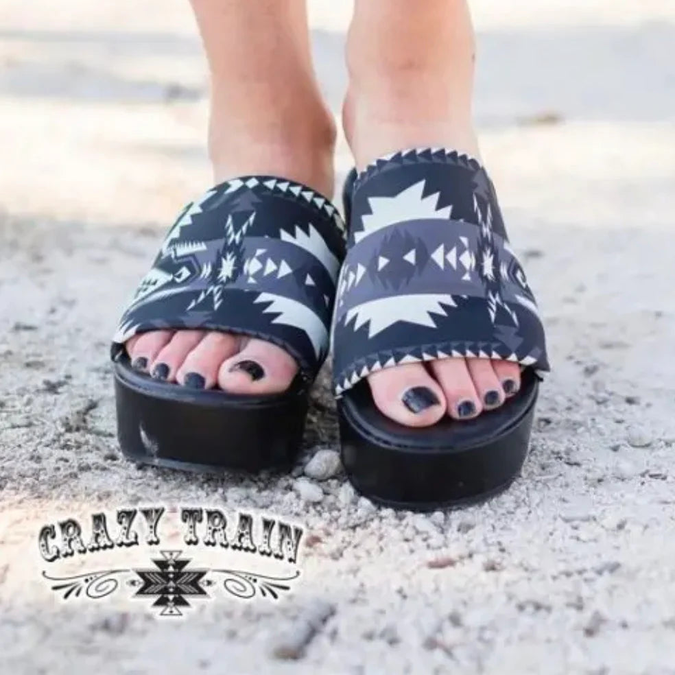 Women's casual shoes for a movie night outCrazy Train Women’s Aztec Platform Wedge Shoe