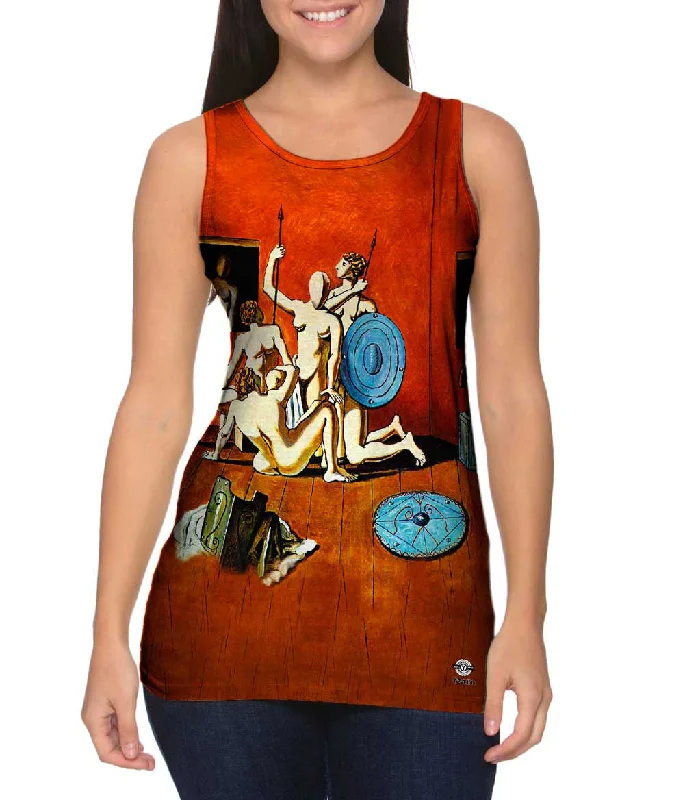 Scoop Neck Women's Linen Blend Tank Tops for SummerGiorgio De Chirico - "Gladiators" Scoop Neck Women's Linen Blend Tank Tops for SummerGiorgio De Chirico - "Gladiators"