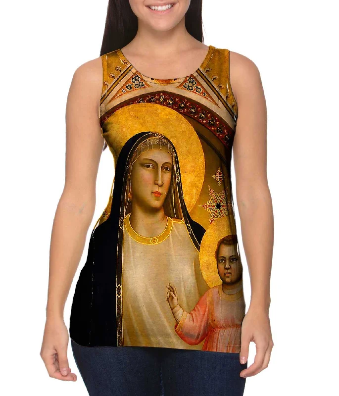 Women's Spaghetti Strap Tank Tops with Geometric PatternsGiotto di Bondone - "Ognissanti Madonna" Women's Spaghetti Strap Tank Tops with Geometric PatternsGiotto di Bondone - "Ognissanti Madonna"