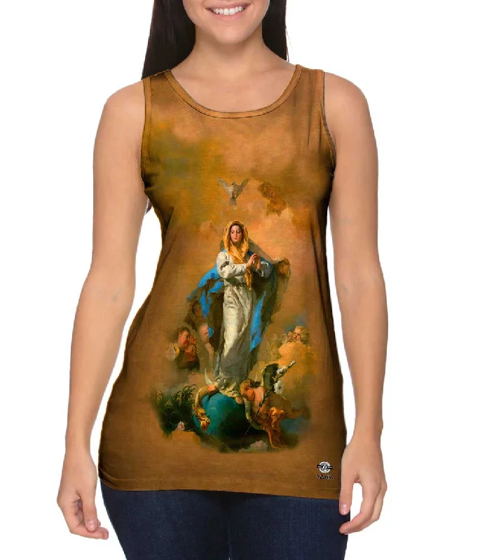 Mock Neck Women's Performance Tank Tops for CyclingGiovanni Battista Tiepolo - "The Immaculate Conception" (1767) Mock Neck Women's Performance Tank Tops for CyclingGiovanni Battista Tiepolo - "The Immaculate Conception" (1767)