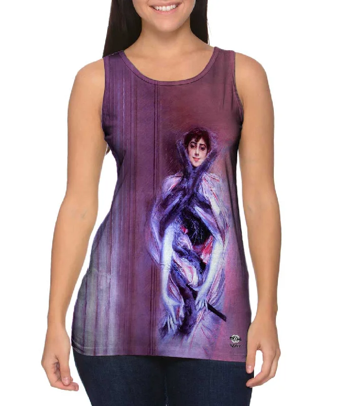 High - Neck Women's Silk Blend Tank Tops for a Luxurious FeelGiovanni Boldini - "Emiliana Concha de Ossa" (1901)