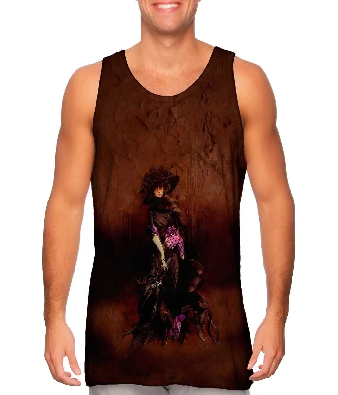 Plus Size Women's Side - Slit Tank Tops in Metallic ShadesGiovanni Boldini - "Portrait Marchesa Luisa Casati Greyhound" (1908) Plus Size Women's Side - Slit Tank Tops in Metallic ShadesGiovanni Boldini - "Portrait Marchesa Luisa Casati Greyhound" (1908)