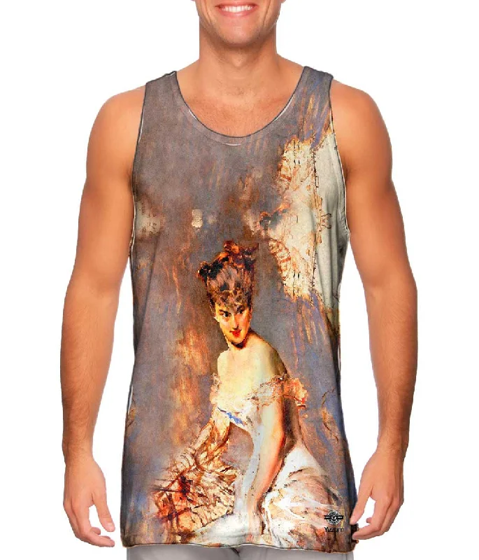 Women's Cropped Tank Tops with Vintage Band LogosGiovanni Boldini - "Portrait Of Alice Regnault" Women's Cropped Tank Tops with Vintage Band LogosGiovanni Boldini - "Portrait Of Alice Regnault"