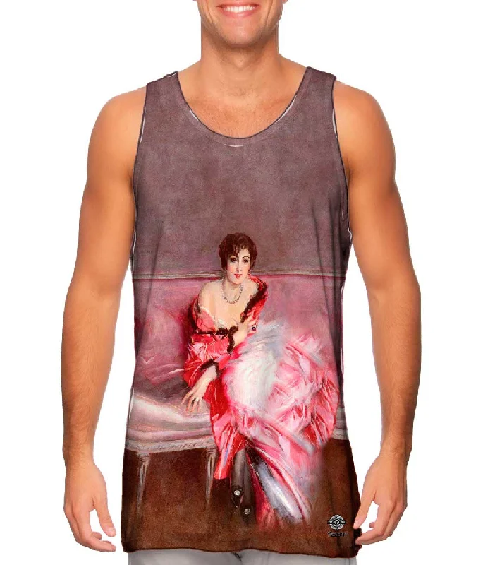 Plus Size Women's Puff - Sleeve Tank Tops in Pastel HuesGiovanni Boldini - "Portrait Of Madame Juillard In Red" (1912) Plus Size Women's Puff - Sleeve Tank Tops in Pastel HuesGiovanni Boldini - "Portrait Of Madame Juillard In Red" (1912)