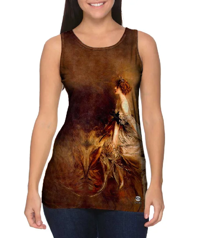 Plus Size Women's Glitter - Trimmed Tank Tops for Party NightsGiovanni Boldini - "Portrait Of Princess Marthe Lucile Bibesco " (1911) Plus Size Women's Glitter - Trimmed Tank Tops for Party NightsGiovanni Boldini - "Portrait Of Princess Marthe Lucile Bibesco " (1911)