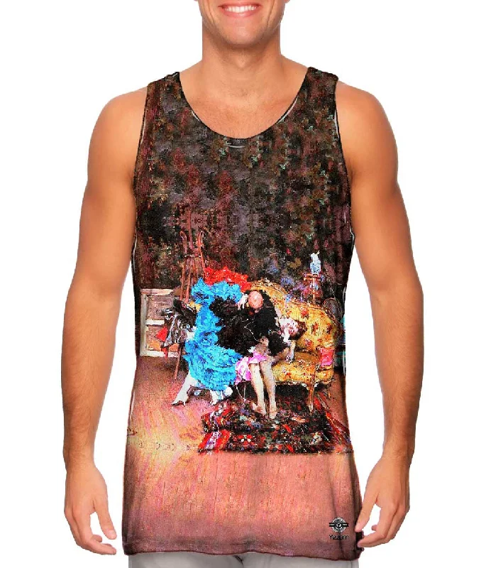 Women's Cropped Tank Tops with Vintage Band LogosGiovanni Boldini - "The Model and the Mannequin" (1873) Women's Cropped Tank Tops with Vintage Band LogosGiovanni Boldini - "The Model and the Mannequin" (1873)