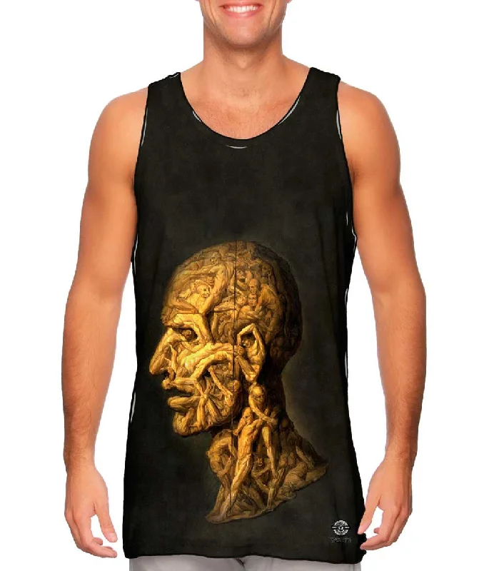 Women's Spaghetti Strap Tank Tops with Geometric PatternsGiuseppe Arcimboldo - "Head Of A Man Composed Of Nude Figures Wrestling" (1929) Women's Spaghetti Strap Tank Tops with Geometric PatternsGiuseppe Arcimboldo - "Head Of A Man Composed Of Nude Figures Wrestling" (1929)