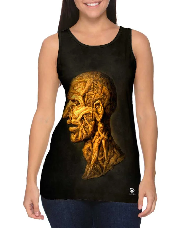 Halter Neck Women's Modal Blend Tank Tops for ComfortGiuseppe Arcimboldo - "Head Of A Man Composed Of Nude Figures Wrestling" (1929) Halter Neck Women's Modal Blend Tank Tops for ComfortGiuseppe Arcimboldo - "Head Of A Man Composed Of Nude Figures Wrestling" (1929)
