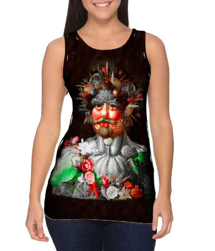 Plus Size Women's Side - Slit Tank Tops in Metallic ShadesGiuseppe Arcimboldo - "Rudolf Ii Of Habsburg As Vertumnus" (1590) Plus Size Women's Side - Slit Tank Tops in Metallic ShadesGiuseppe Arcimboldo - "Rudolf Ii Of Habsburg As Vertumnus" (1590)