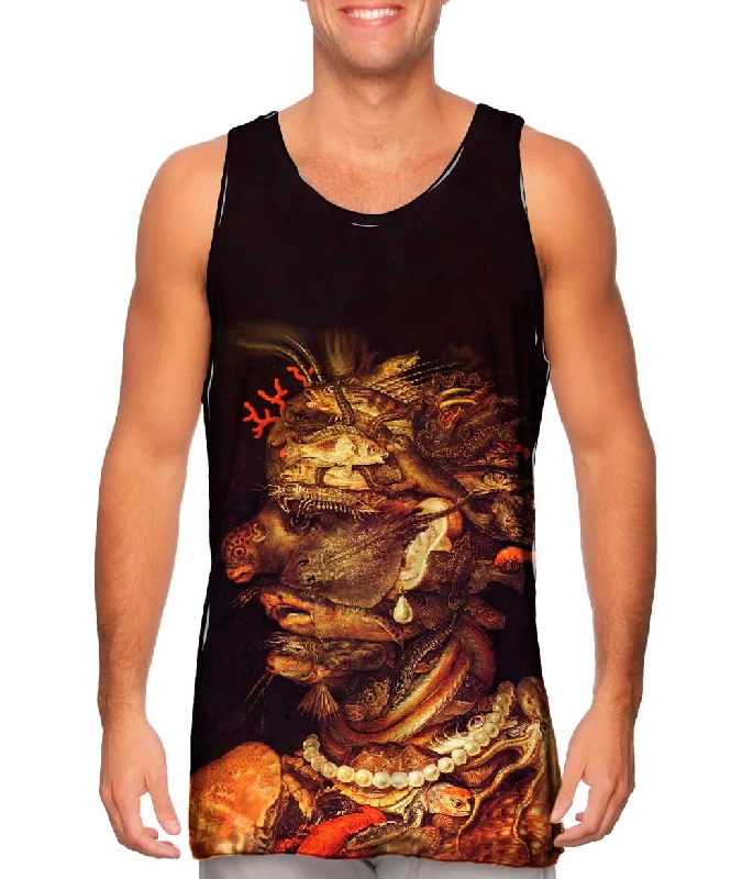 Mock Neck Women's Performance Tank Tops for CyclingGiuseppe Arcimboldo - "Water" (1566) Mock Neck Women's Performance Tank Tops for CyclingGiuseppe Arcimboldo - "Water" (1566)