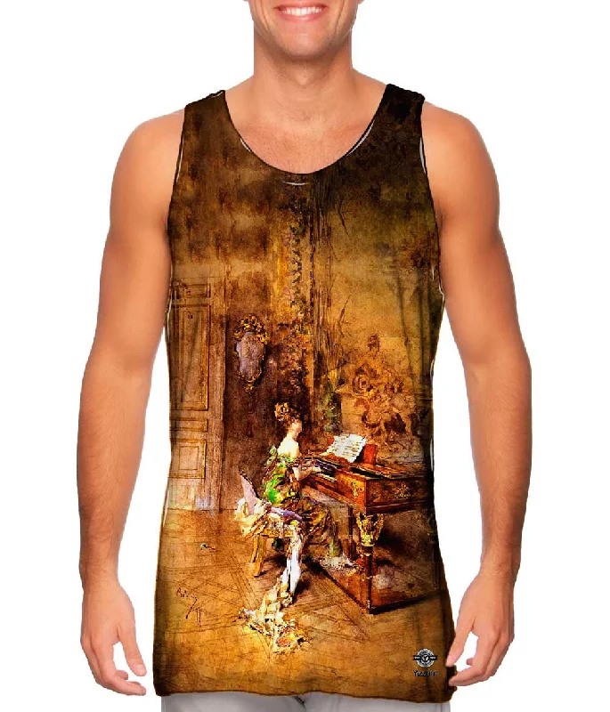 Plus Size Women's Puff - Sleeve Tank Tops in Pastel HuesGivanni Boldini - "The Lady Pianist" Plus Size Women's Puff - Sleeve Tank Tops in Pastel HuesGivanni Boldini - "The Lady Pianist"