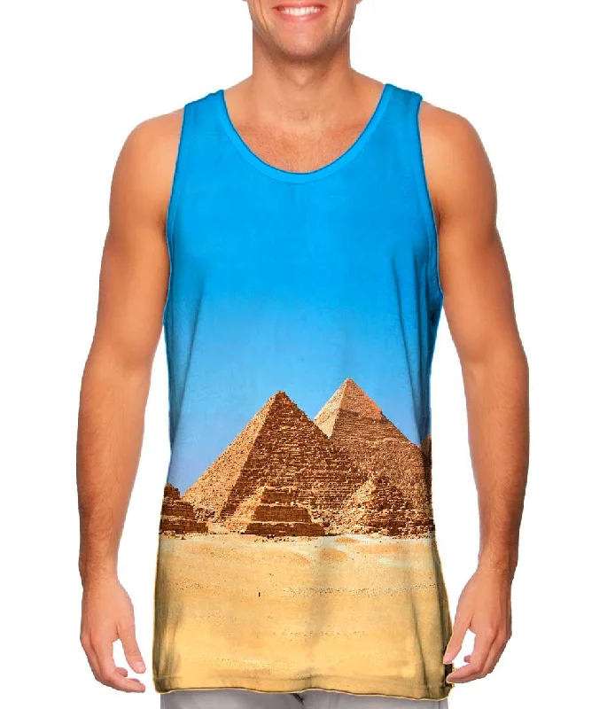 Women's Longline Tank Tops with Abstract PrintsGizah Pyramids Sunrise
