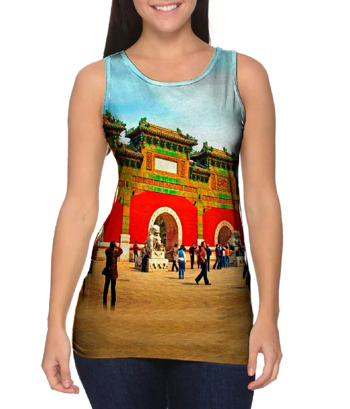 Plus Size Women's Criss - Cross Back Tank Tops in Neon ColorsGlazed Tile Archway - Beihai - Park Plus Size Women's Criss - Cross Back Tank Tops in Neon ColorsGlazed Tile Archway - Beihai - Park
