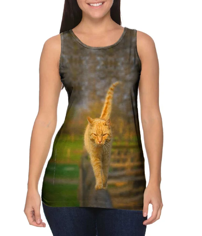Women's Spaghetti Strap Tank Tops with Geometric PatternsGlistening Tree Cat