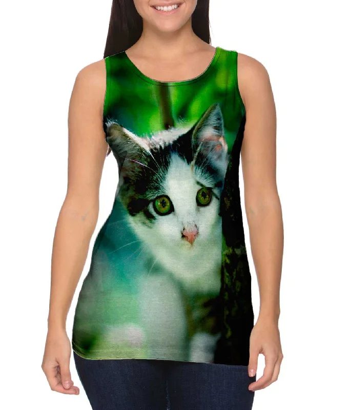 Women's Cropped Tank Tops with Vintage Band LogosGlobe Trek Kitten