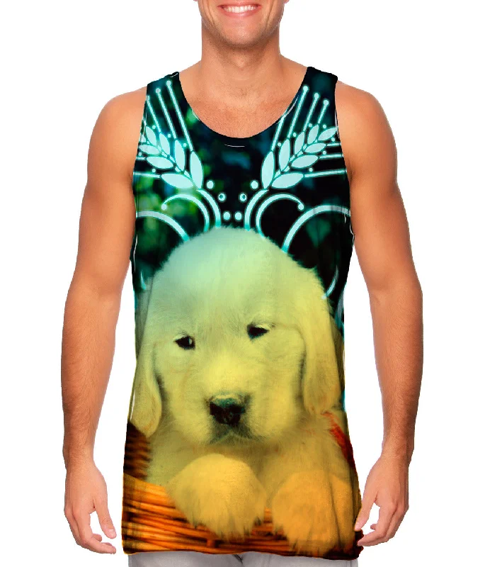 High - Neck Women's Silk Blend Tank Tops for a Luxurious FeelGlow Basket Puppy